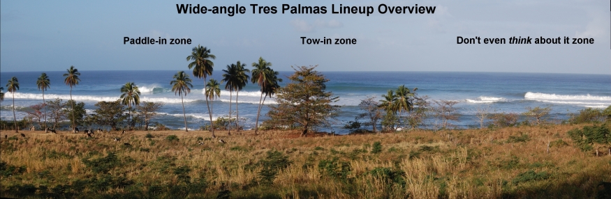 Overview of Tres Palmas area on a large day.